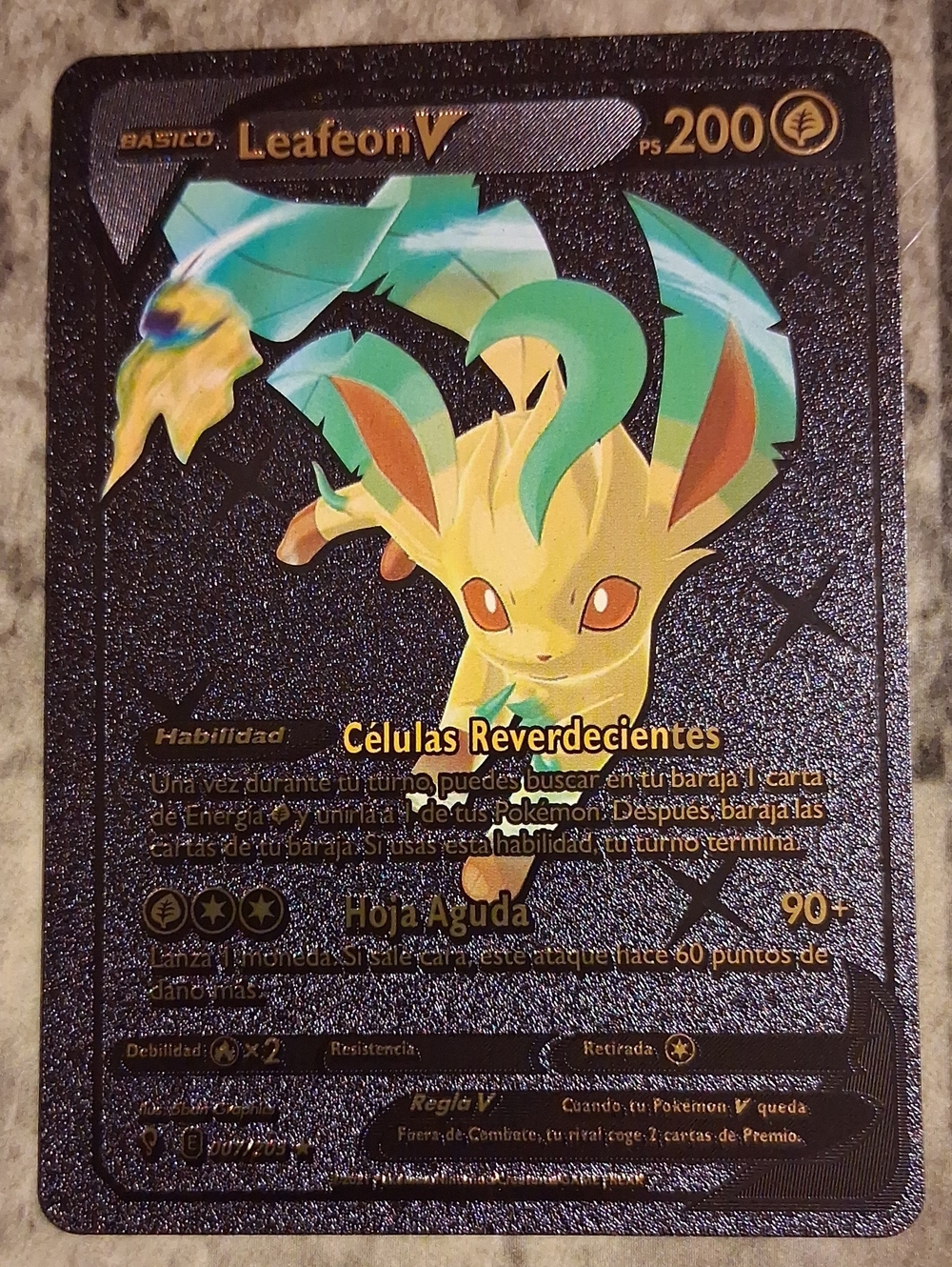 Leafeon V Holo Card - Green & Yellow